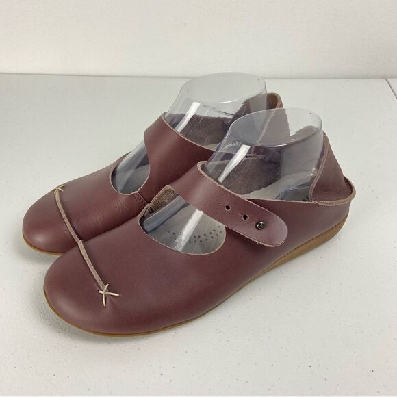Woman’s Purple Leather Japanese Mary Jane Flats Minimalist Simplistic Size 39 - Picture 12 of 13